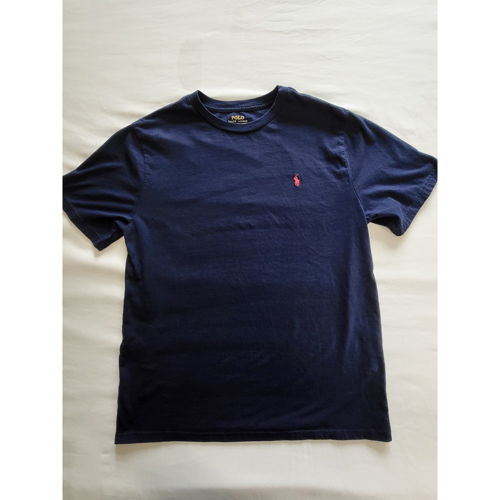 Polo Ralph Lauren Boys Navy Blue Red Pony Logo T-Shirt XL 18-20